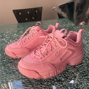 Fila Bubblegum Pink Athletic Sneakers. Disruptor ii